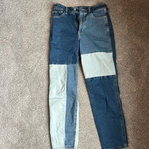 HOLLISTER PATCHWORK JEANS, WAIST 25!
